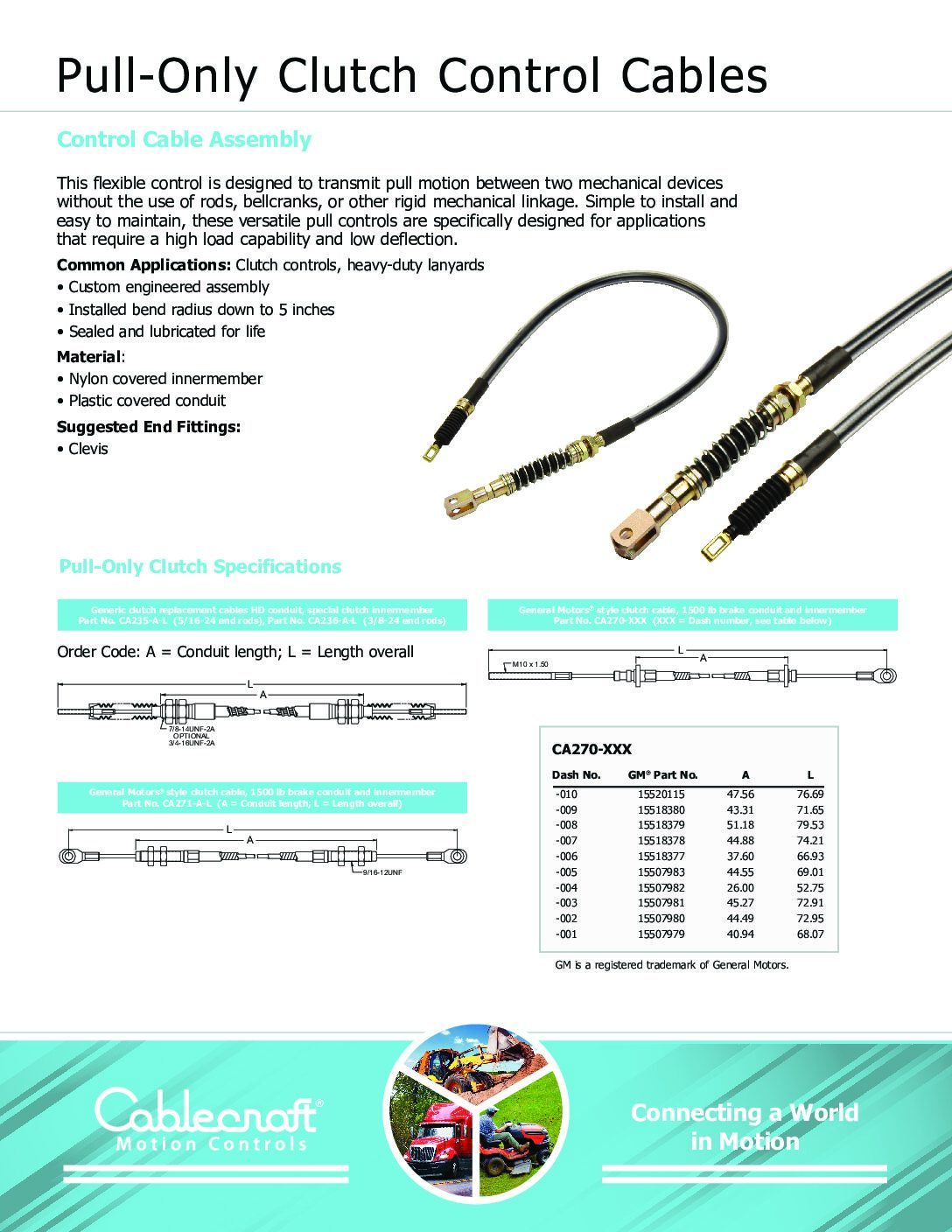 Pull-Only Clutch Control Cable Assembly - Image 2