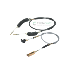 Cablecraft pull-only T-Flex control cable with custom conduit, boot, and clevis fitting