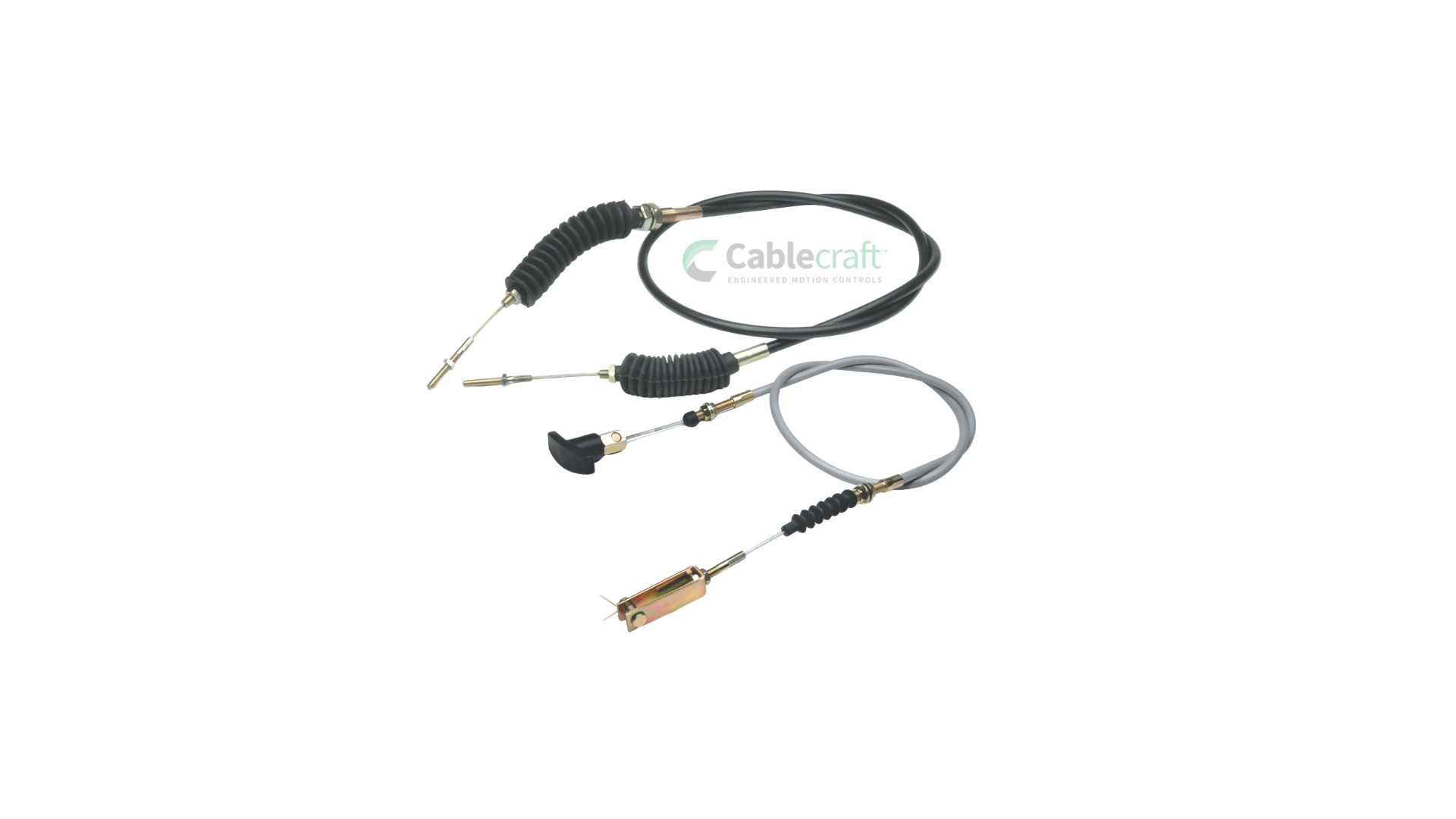 Cablecraft pull-only T-Flex control cable with custom conduit, boot, and clevis fitting
